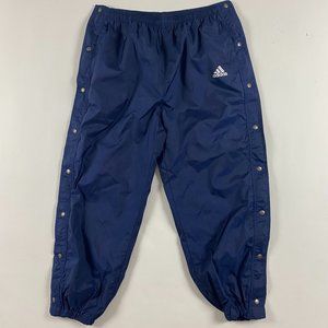 Vintage Y2K Adidas Tear Away Track Pants Mens 2XL Windbreaker Blue Snap Athletic